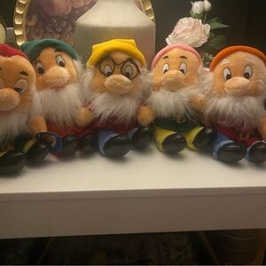 Set of Colorful Plush Dwarfs